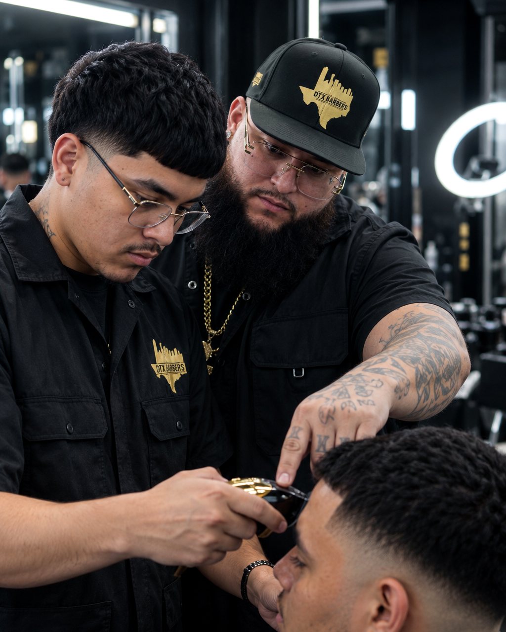 Mike guiding a student through a cut on the DTX floor